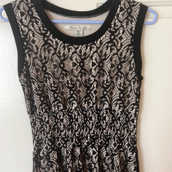 Black Lace Dress over nude slip. - Picture 2 of 3